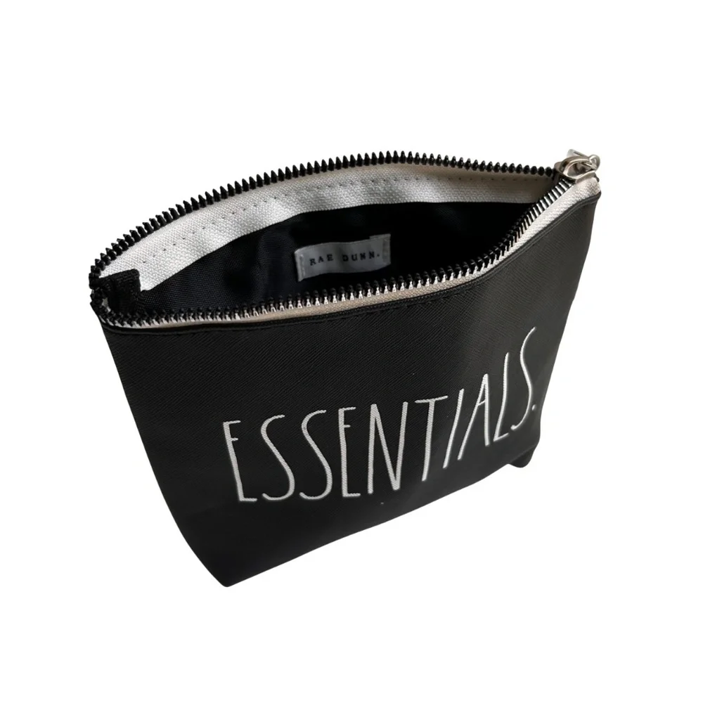 Rae Dunn ESSENTIALS. Small Black Cosmetic Bag NWOT